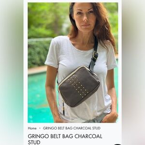 KEMPTON & CO GRINGO BELT BAG Charcoal Stud